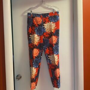 Talbots FloralRed and Blue Pants